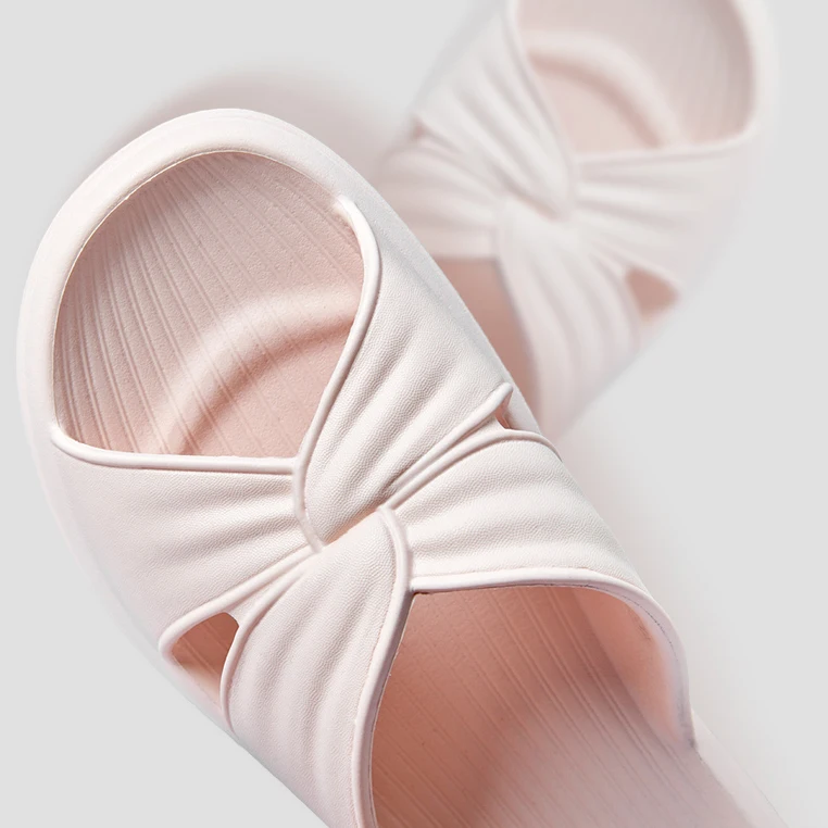 Шлепанцы POSEE женские Нескользящие для дома и душа летние сандалии в полоску всей