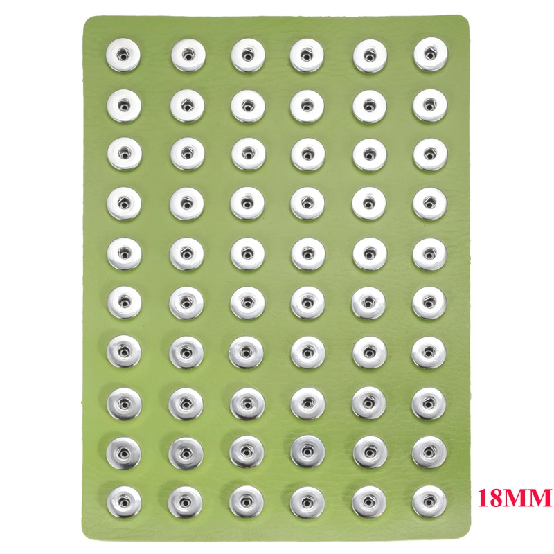 Fit 18mm Snaps Оснастки ювелирные изделия стенд держатель подходит 60 шт 12 мм и 18 мм Металлические стеклянные пуговицы ювелирные изделия кожа мягкий дисплей стенд - Окраска металла: Fit 18mm Snaps
