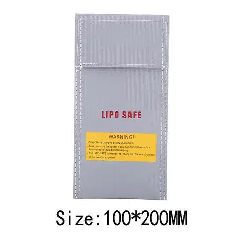 Безопасная сумка для аккумуляторов Lipo на радиоуправлении, огнеупорная сумка для Lipo, защитный мешок для зарядки, Защитная сумка для аккумуляторов 100*200 мм