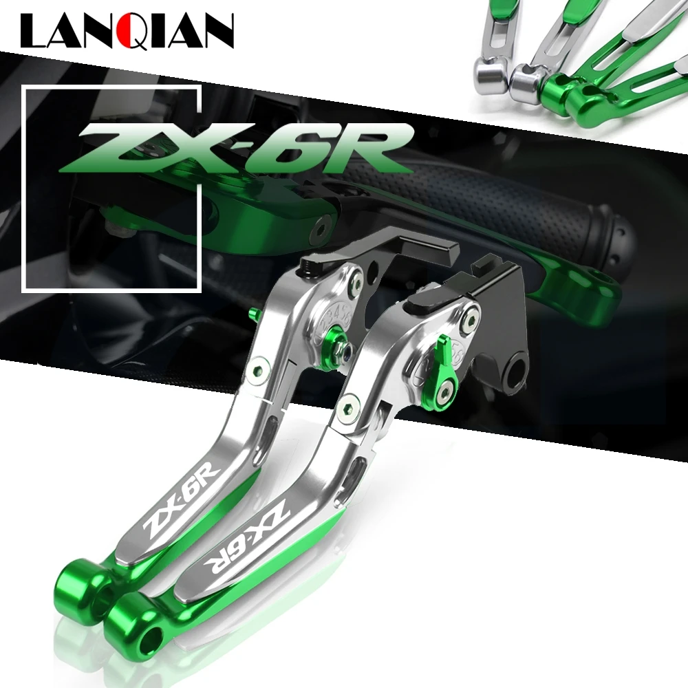 

For Kawasaki ZX6R ZX636R Motorcycle Aluminum Adjustable Folding Extendable Brake Clutch Levers ZX 6R ZX636R 2007-2018 2016 2017