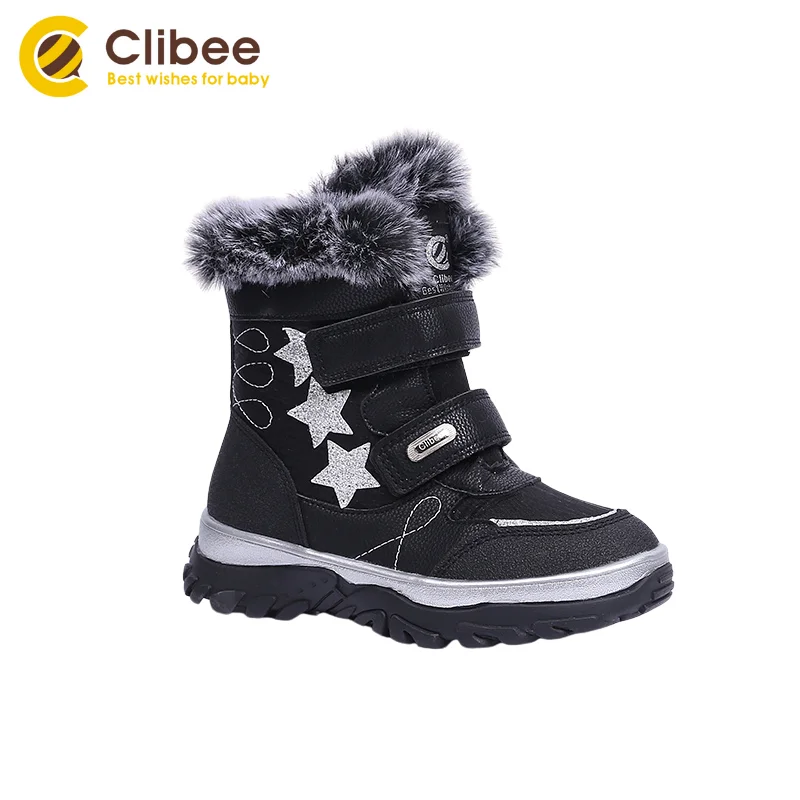 

CLIBEE Girls Winter Autumn PU Leather Snow Boots Kids Mid-Calf Ankle Boots Martin Boots for Kids Toddler Children Outdoor Boots