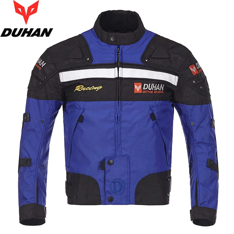 D020-BLUE DUHAN, осенне-зимняя мотоциклетная куртка, ветрозащитная куртка для мотокросса, защитная Экипировка, мотоциклетная куртка для верховой езды - Цвет: D020-BLUE