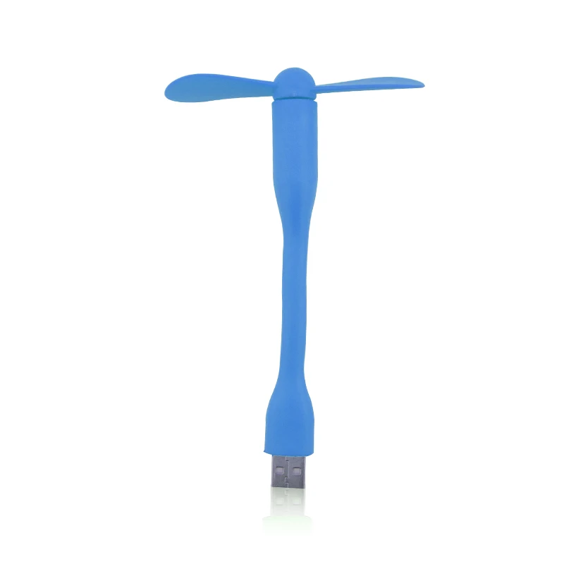 Синий Portable USB Fan Flexible Mini removable USB Gadget Fan For Power Bank Notebook Computer Summer USB Gadgets USB Output Hot Sale - Цвет: Синий