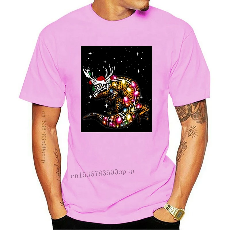 

New Christmas Lights Leopard Gecko T-Shirt-Men's T-Shirt-Black