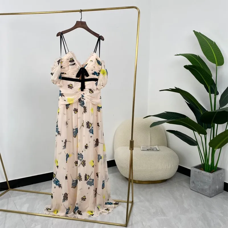 

Женское платье с цветочным принтом, элегантное платье до пола, весна-лето