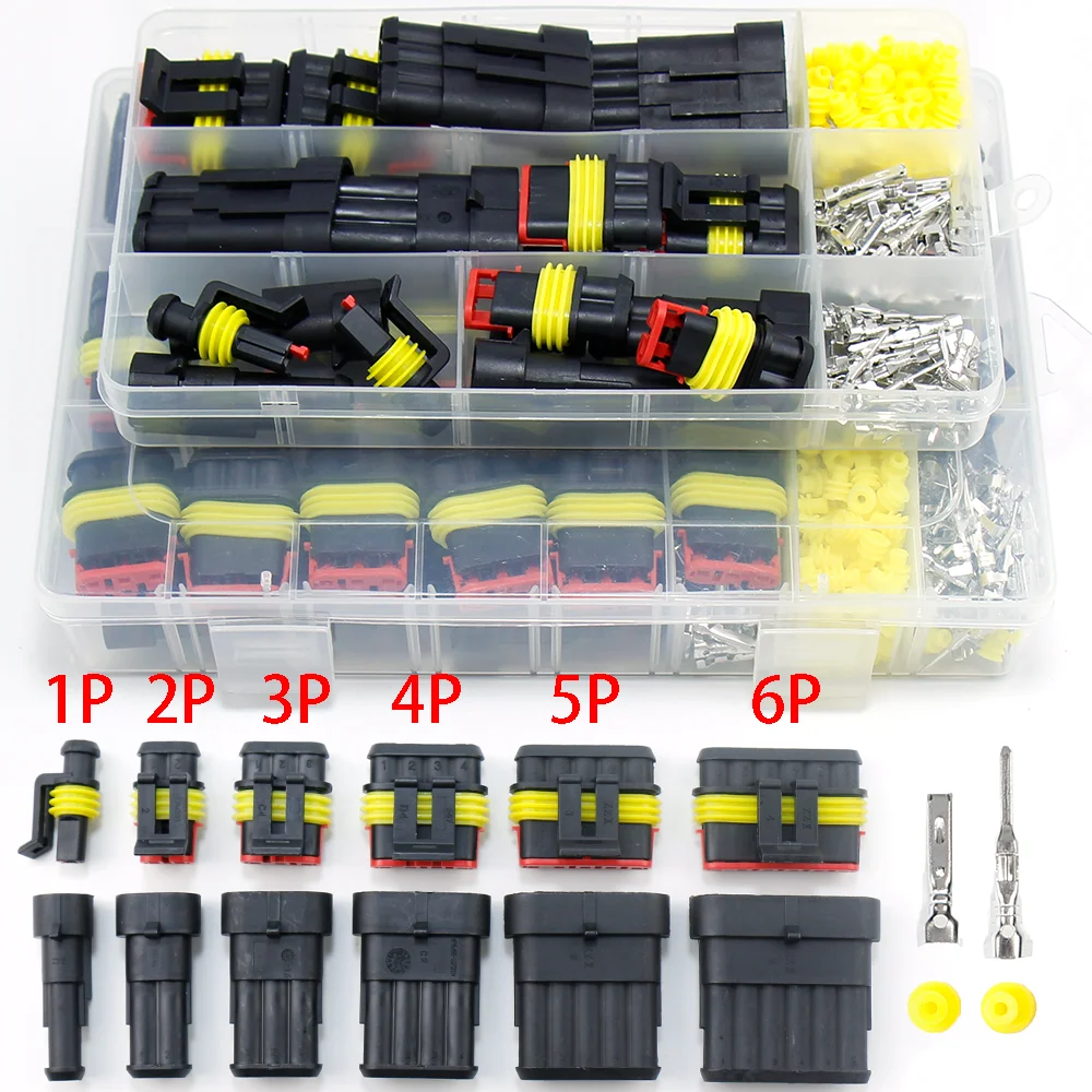 Waterproof Connectors Kit Automotive Wire Quick Connector Electrical In Car Wiring Auto Seal Socket 1 2 3 4 5 6 Pin Plug Kit Way