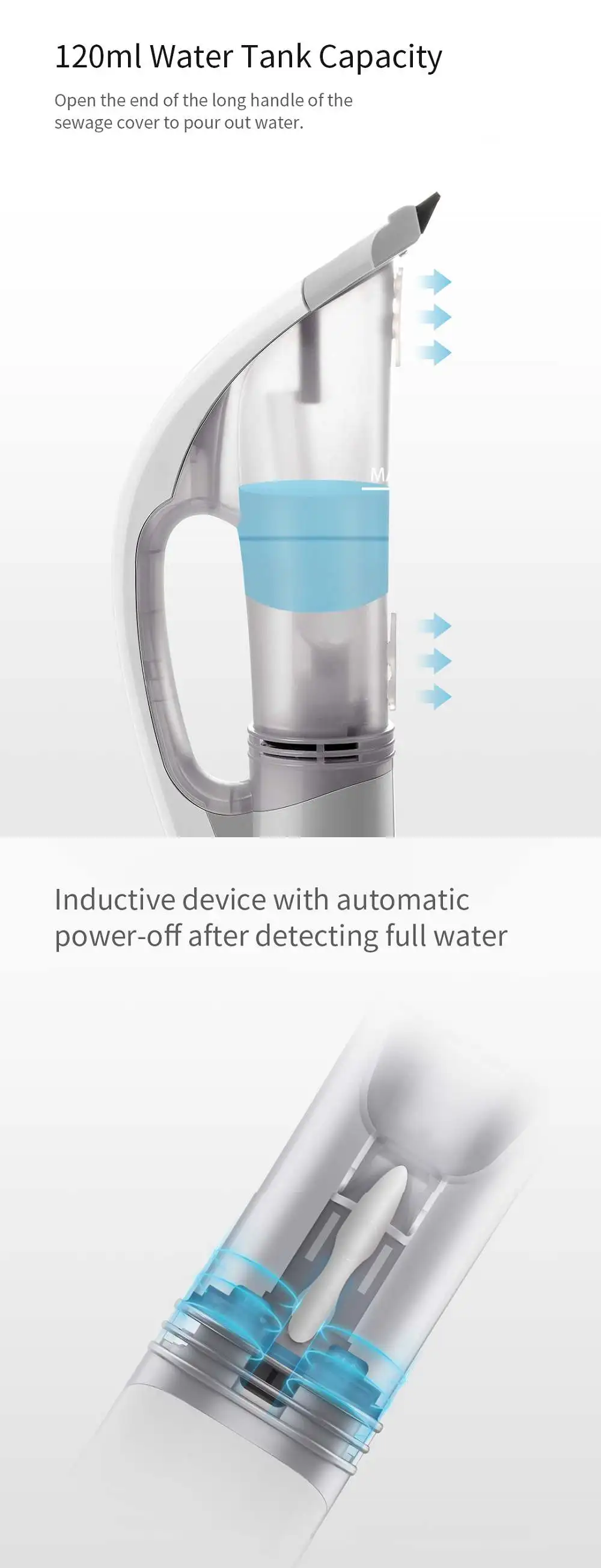 YOUPIN Lofans QX-408 Wireless Electric Window Cleaners Multifunction 1500pa 120ml Water Tank Hand-held Glass Vacuum Cleaner