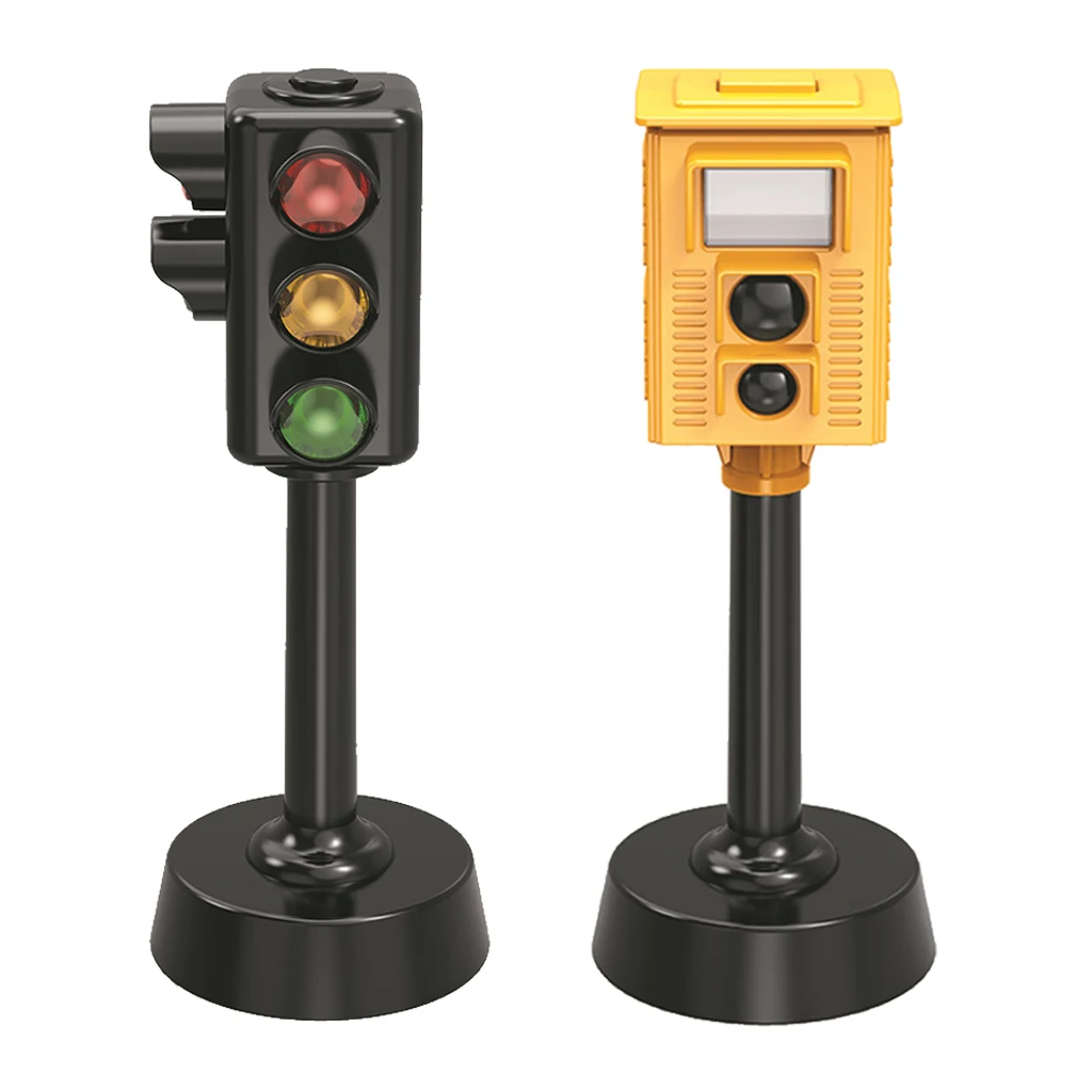 L&aacute;mpara de se&ntilde;al de tr&aacute;fico de pl&aacute;stico en miniatura para ni&ntilde;os, luz de sonido, juguetes educativos-4