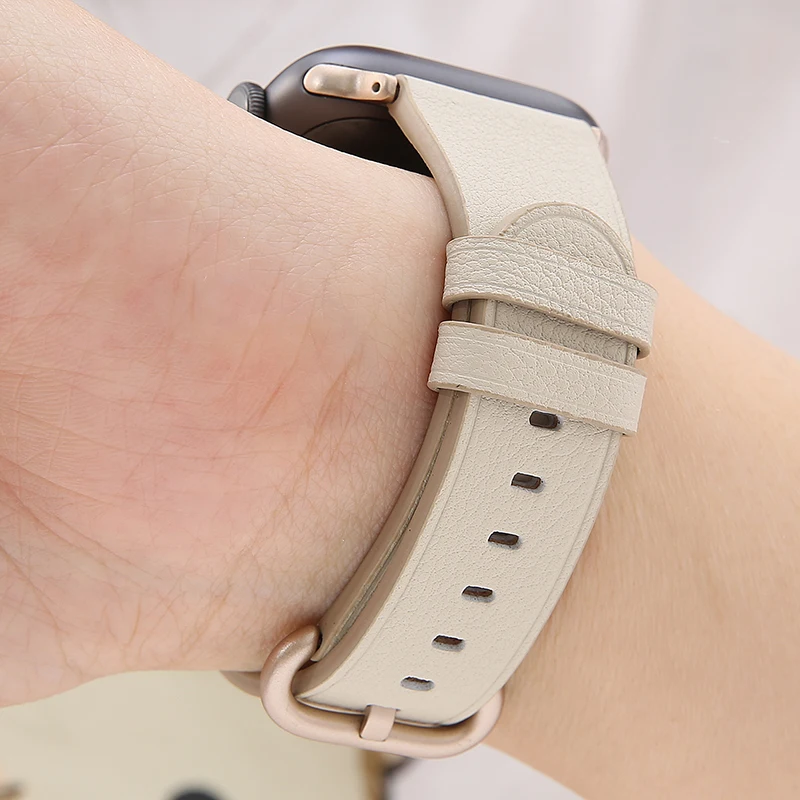 Ремешок для Apple watch ремешок 44 мм 40 мм кожаный браслет сюрприз ремень для correa Apple iwatch 42 мм 38 мм серия 4 3 2 1 Аксессуары