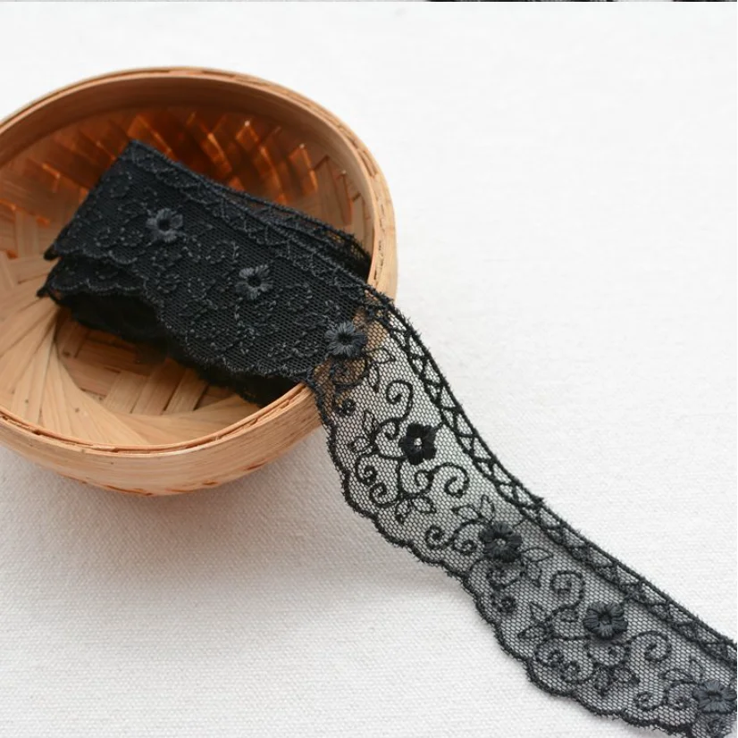 Черная кружевная лента для аппликации 2 м/лот сделай сам одежды платья занавески