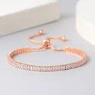 Женский браслет для тенниса, розовое золото, 1,5 х3 мм