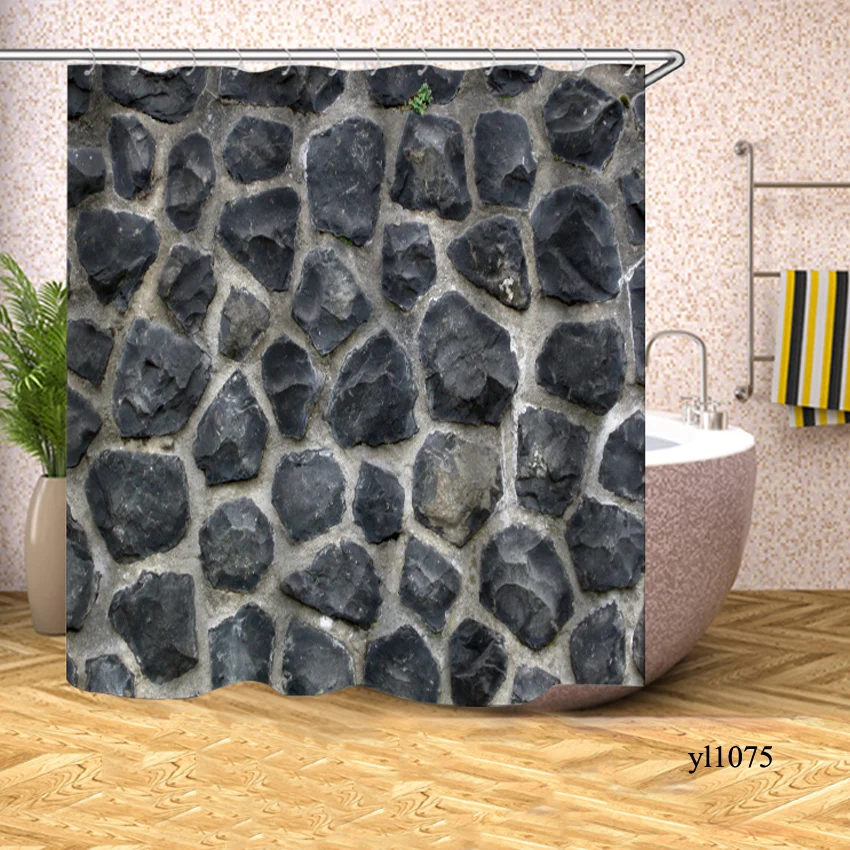 Pattern 24 3D занавеска для душа в ванную, Деревянный Рисунок кирпича, водонепроницаемая занавеска для ванной, занавеска для ванны, крышка для купания, большой широкий 12 крючков - Цвет: Pattern 24