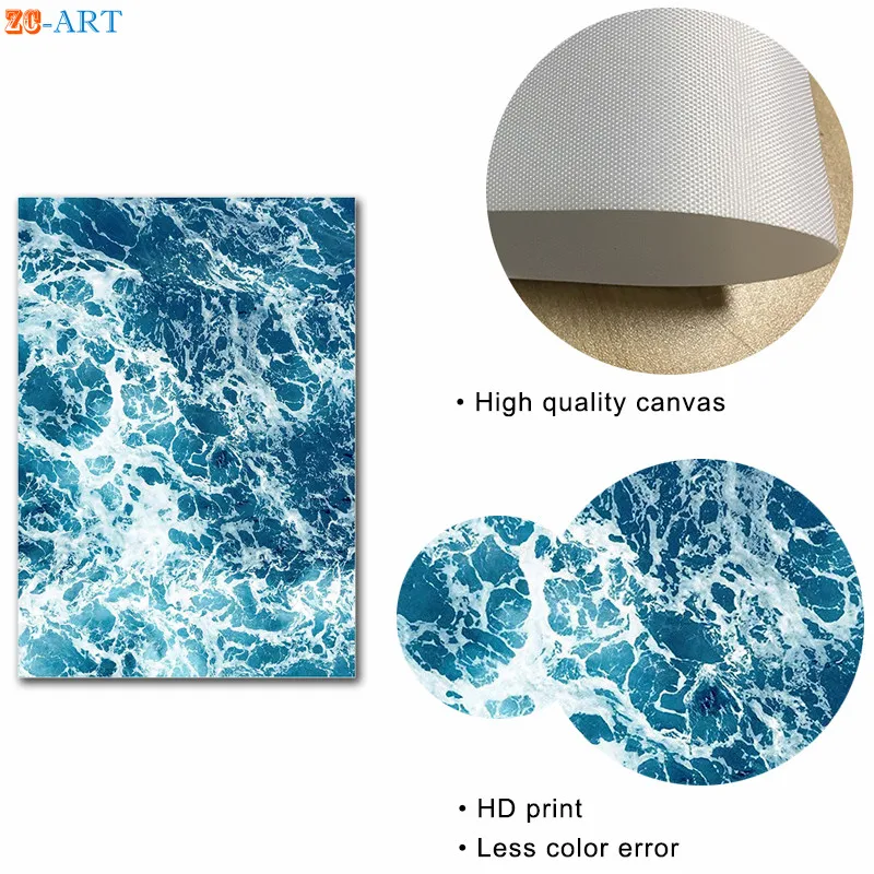 Океана Волна печать Природный Пейзаж Плакат морской настенные картины на холсте