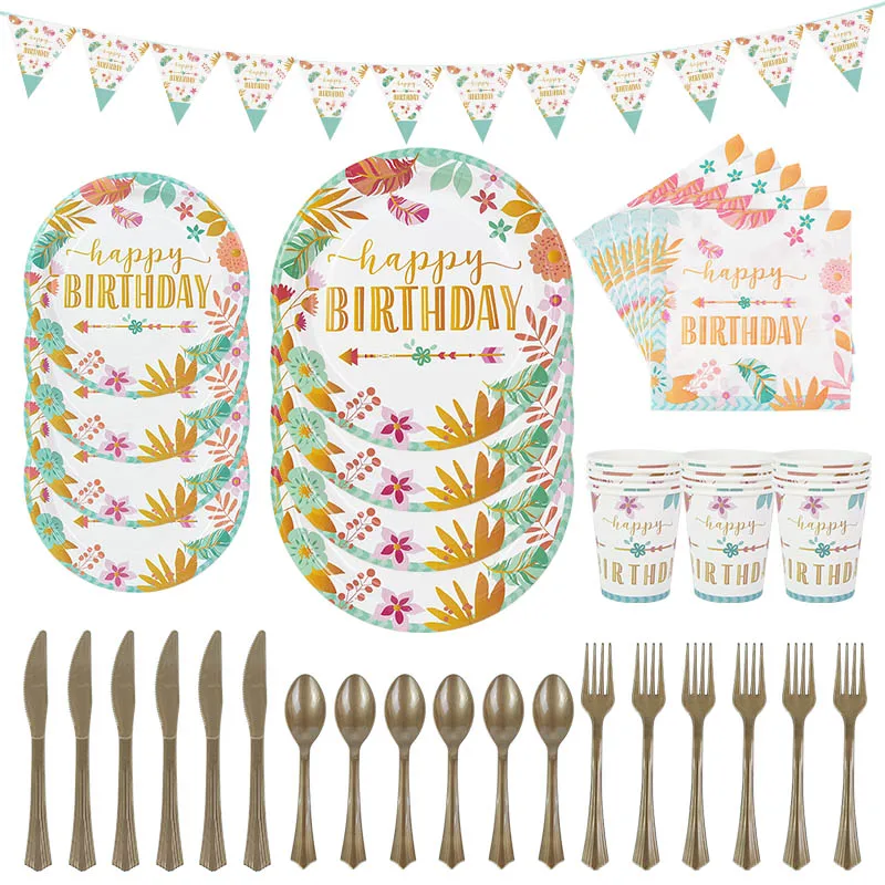 

Birthday party disposable tableware accessories Children Party disposable cups plates tissue Disposable tablewares set decor