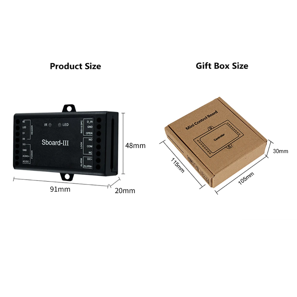 Плата III мини Размер единый контроль доступа к двери панель 12 ~ 28 В AC/DC Wiegand 26 44 56 58 64
