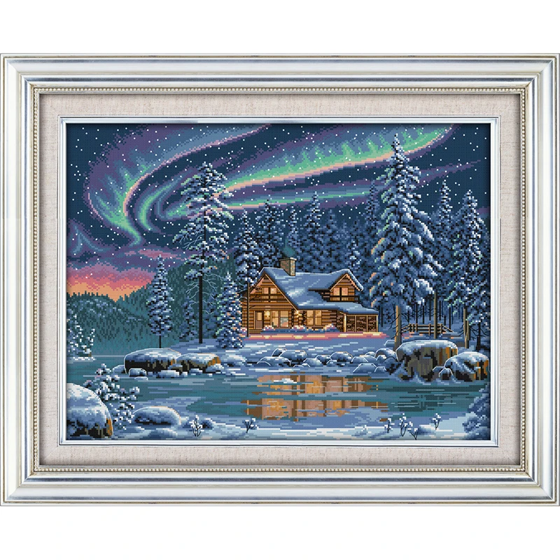 

Everlasting Love Christmas The Aurora Borealis Ecological Cotton Cross Stitch 11CT And 14CT Printed New Store Sales