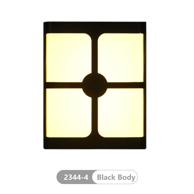 K-2344-4 Black Body Крытый открытый светодиодный настенный светильник ing 18 Вт пластиковый водонепроницаемый крыльцо светодиодный настенный светильник садовый светильник прикроватный светильник для ванной комнаты - Испускаемый цвет: K-2344-4 Black Body