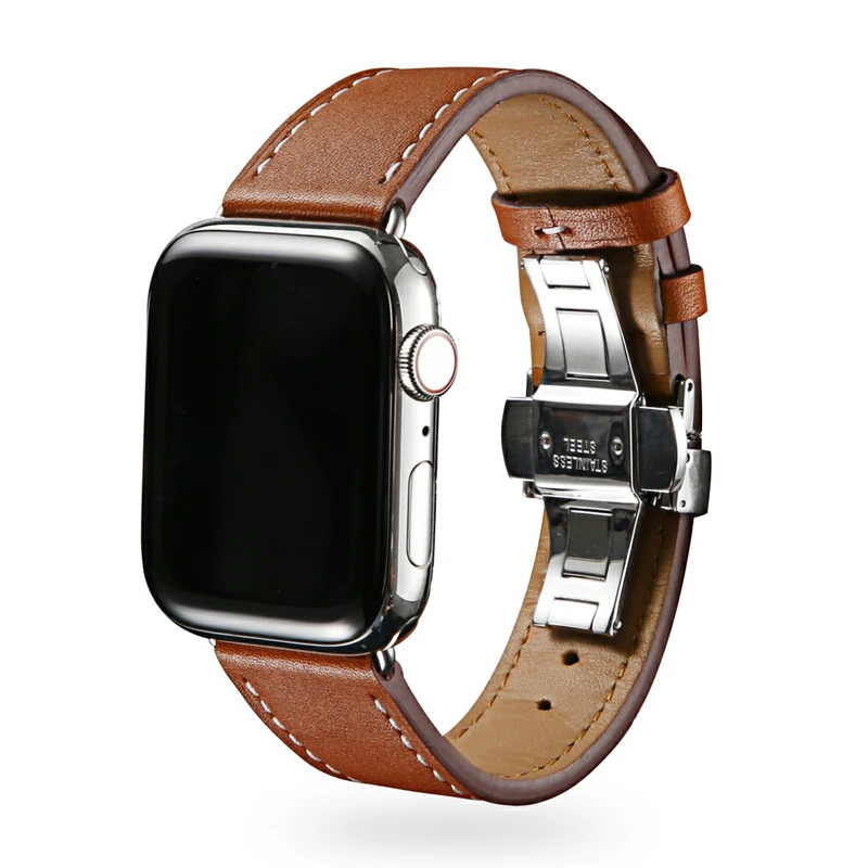 Бабочка Туфли с ремешком и пряжкой для наручных часов Iwatch, 4/3/2/1 ремешок для наручных часов Apple Watch, версии 3, 4 года группа 44 мм 40 мм, 42 мм, 38 мм, версия ремень из натуральной кожи браслет