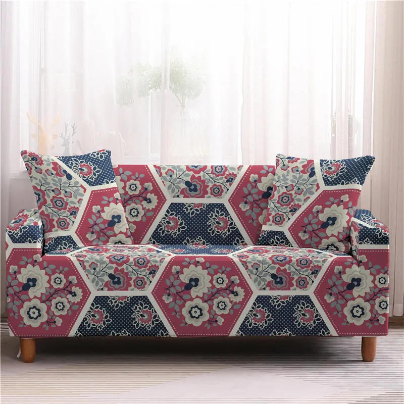 

Lingge Style Print Elastic Sofa Covers for Living Room Stretch Couch Cover Bohemian Sofa Slipcover Corner Sofa Cover 1-4 Seater