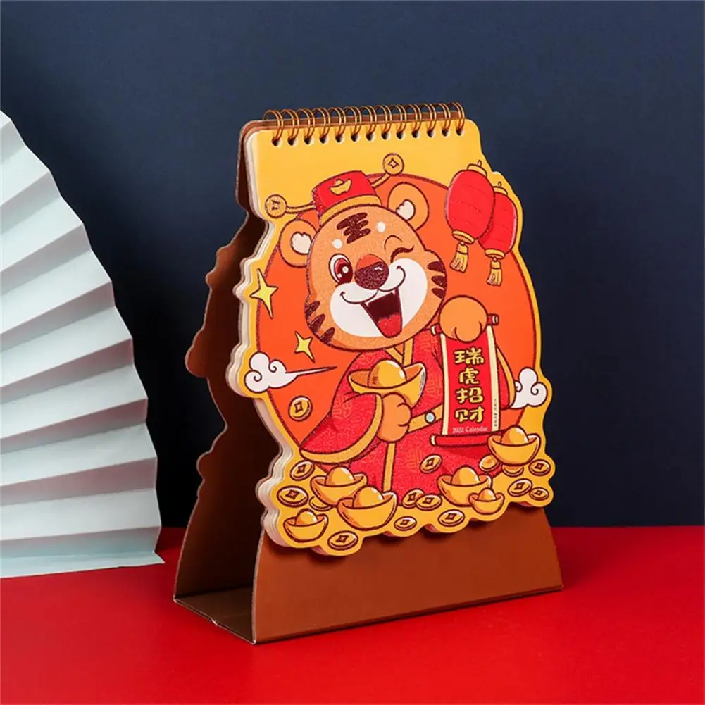 

High Quality Mini Calendar Compact Table Decor 2022 Creative Tiger Desk Calendar Tiger Calendar Desk Calendar