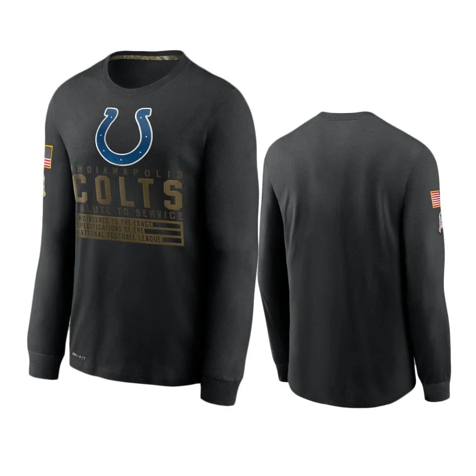 

Indianapolis Men Black Colts Salute to Service Sideline Performance Long Sleeve T-Shirt - S-4XL