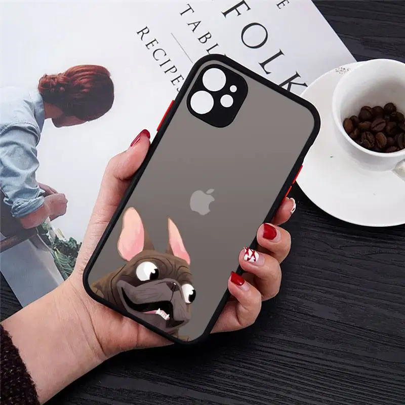 

cute funny cartoon dog Phone Cases matte transparent For iphone 7 8 11 12 plus mini x xs xr pro max cover