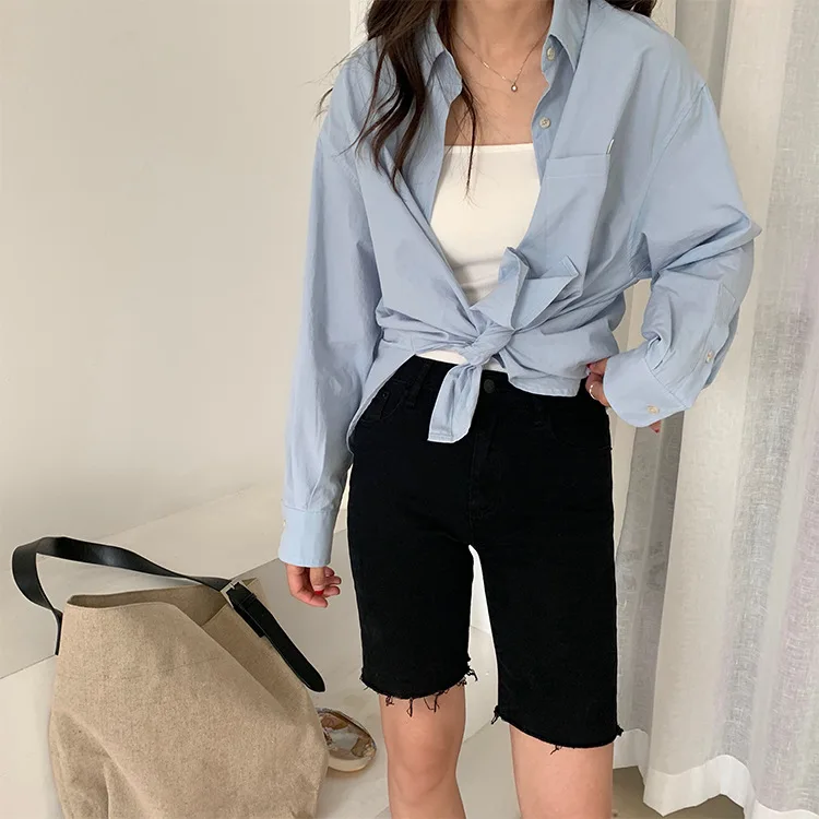 

Women Summer Plus Size Shorts Korean Lace Sexy Shorts Sports Rope Tie Sweatpants Fringe White