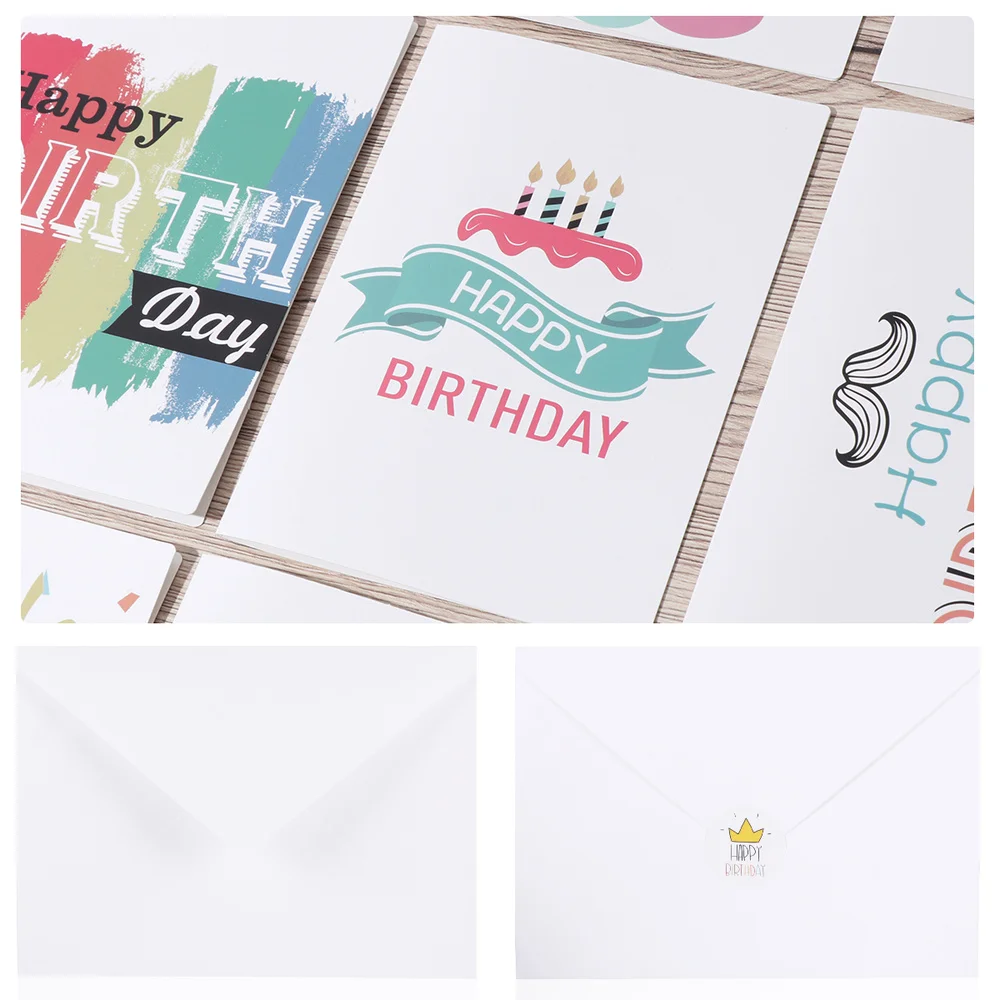 

Partykindom 48PCS Birthday Cards With 48PCS Envelopes 48PCS Stickers