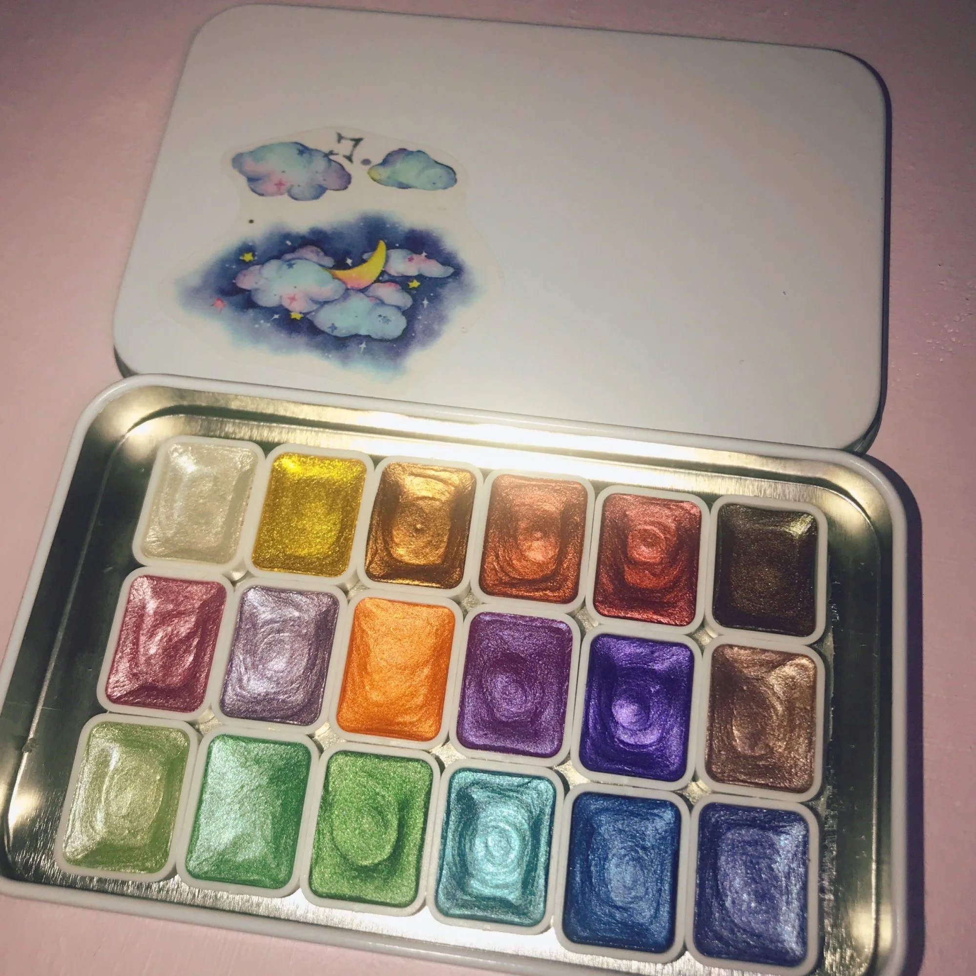 

Перламутровая Акварельная краска 6, 12, 18 цветов, твердый Блестящий пигмент, набор для рисования, металлические материалы для дизайна ногтей