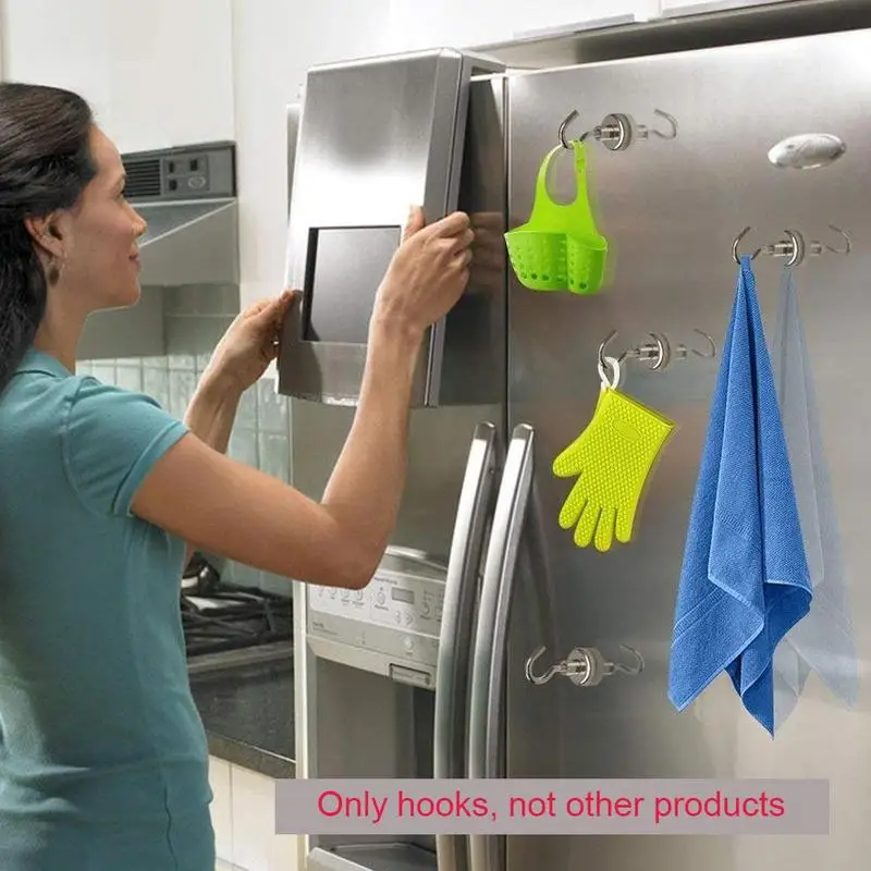 

1/2/5pcs Powerful Magnetic Hook Household Magnet Holder 8KG Suction Wall Hook Holder Support Hardware Magnetic Tool 1pc