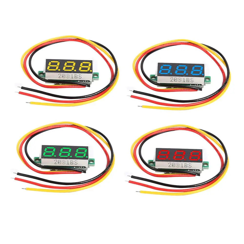 0 28 дюймов DC 0-100V 3 провода Мини датчик Напряжение вольтметр светодиодный Дисплей с