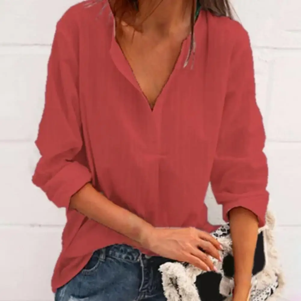 Женская Повседневная дышащая тонкая рубашка с длинным рукавом Модная легкая