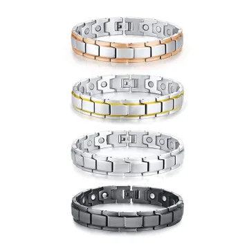 

Classic steel men's bracelet magnetic stainless steel bracelet Healing FIR Bio Magnetic Titanium Steel Energy Bracelet