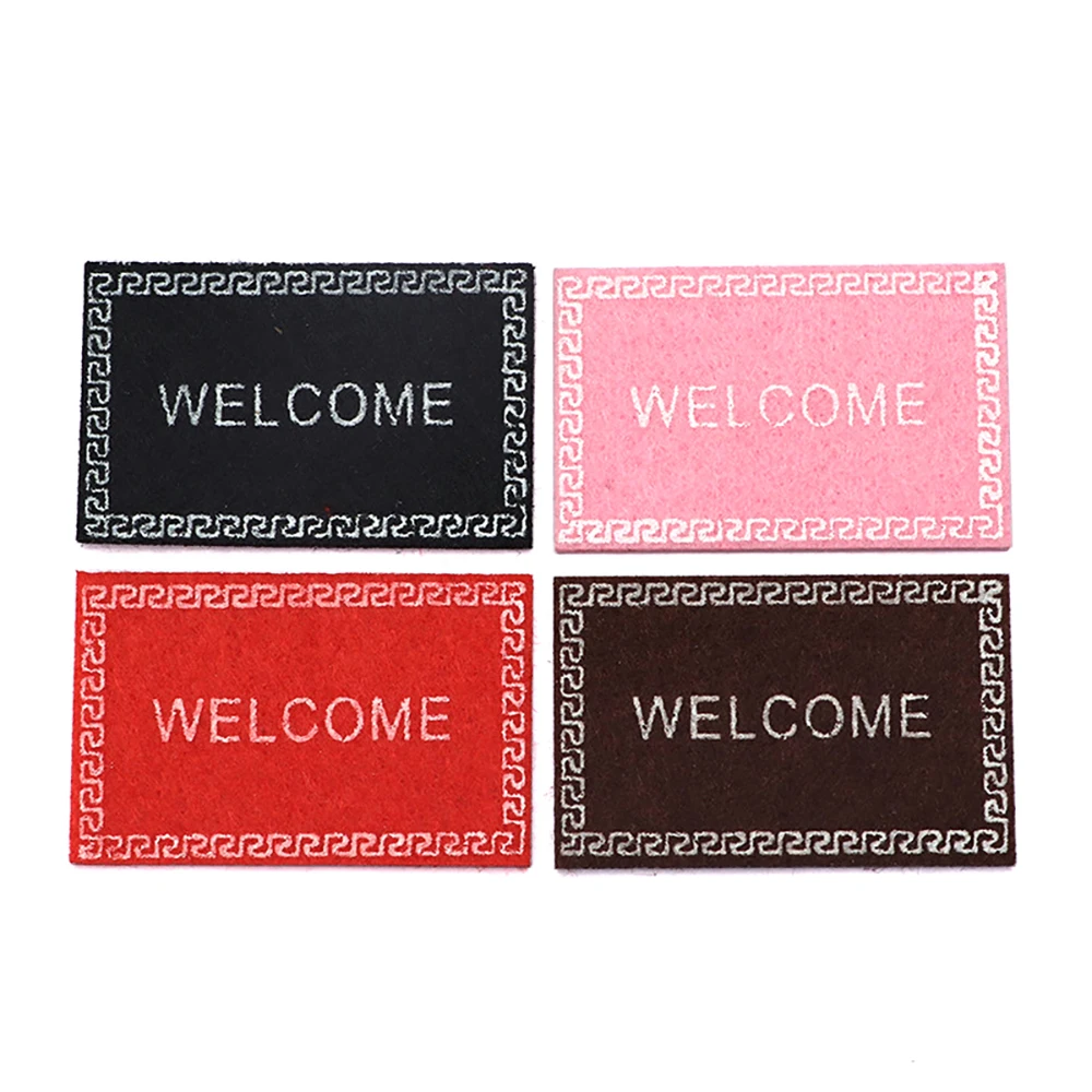 

2Pcs 1/12 Dollhouse Miniature Accessories Mini Doormat Model Simulation Rug Toy for Doll House Decoration ob11