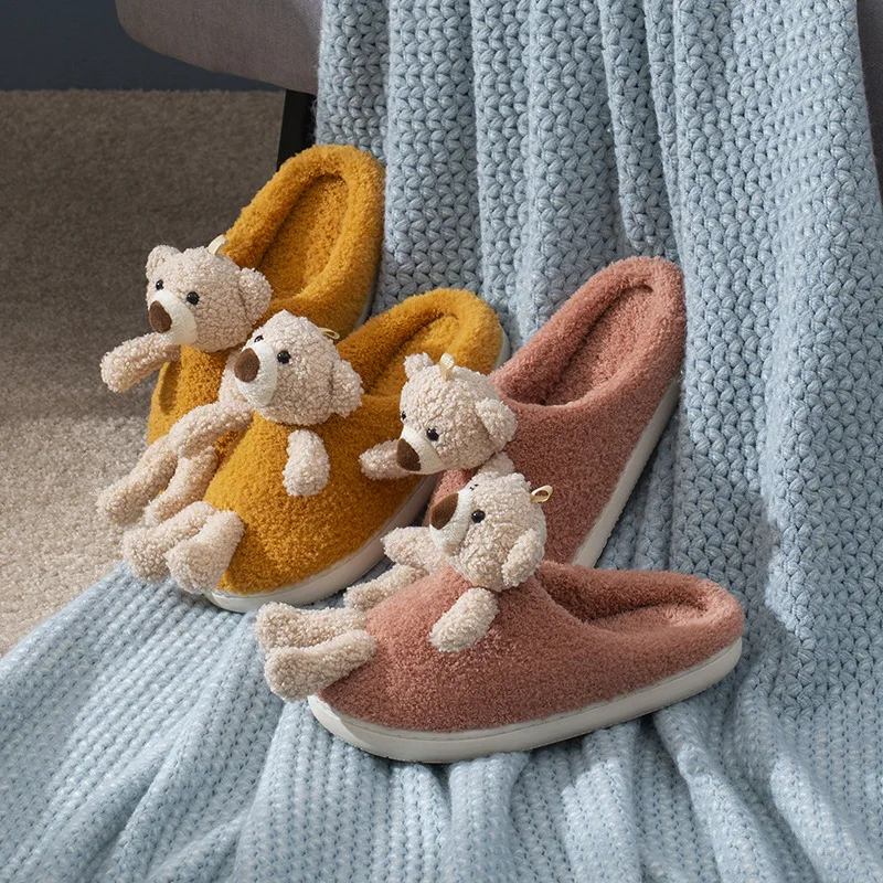 Новинка зимы 2020 года Милые дизайнерские женские меховые тапочки с объемным