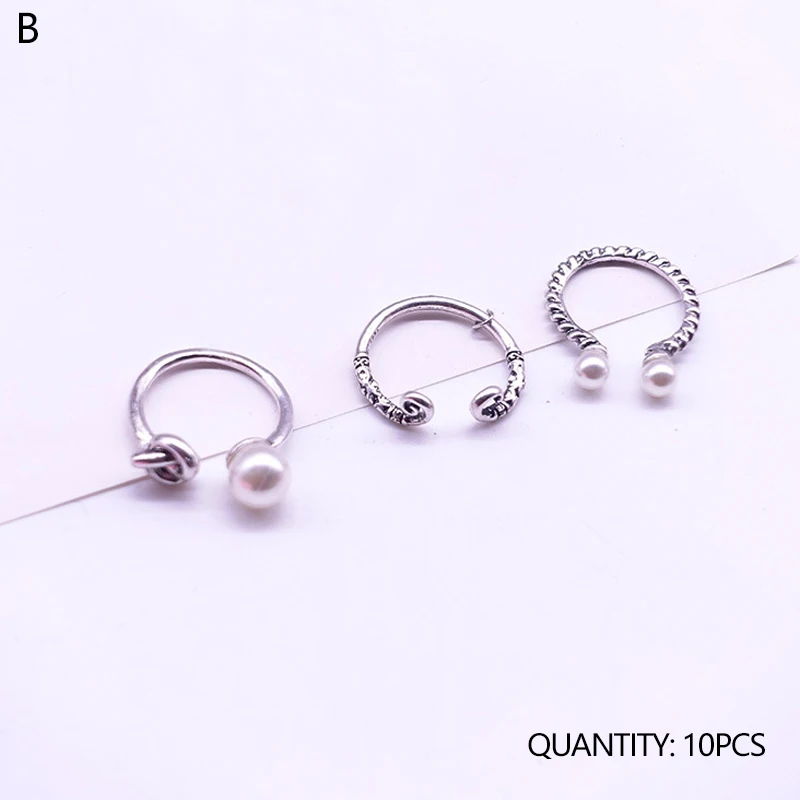 2/10/36 шт. Новое поступление Винтаж Для женщин кольцо рука об руку модное