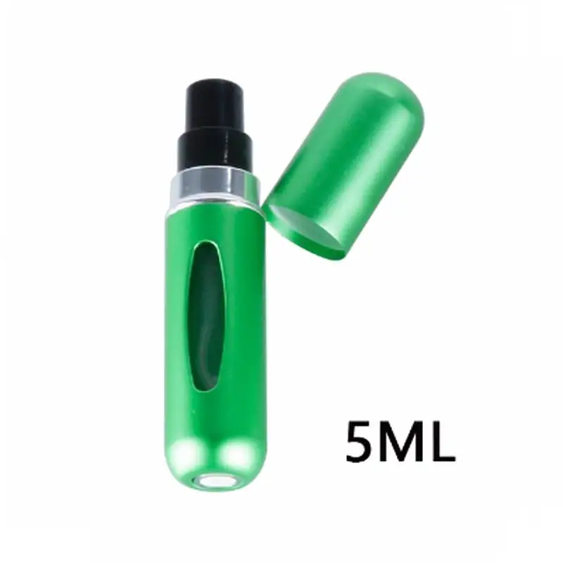 green color Дорожная мини многоразовая Удобная пустая бутылка для парфюмерии с распылителем ароматный насос спрей чехол Parfum безвоздушный насос косметические контейнеры 4,8 - Цвет: green color
