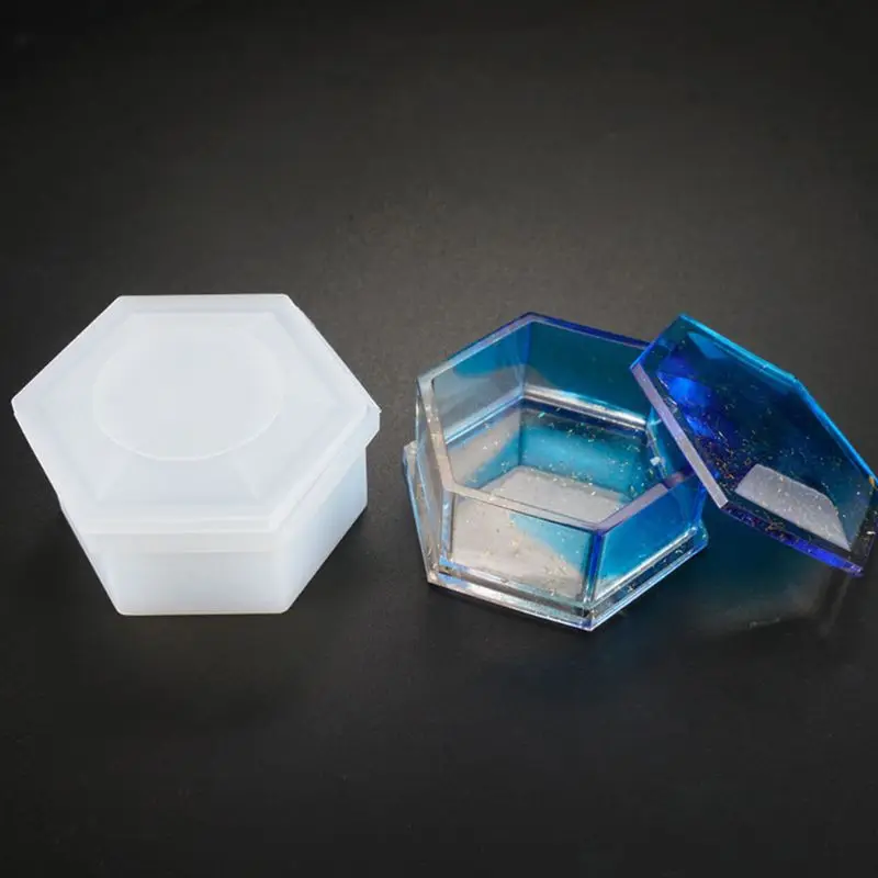 

DIY Hexagon Storage Box Mold Crystal Epoxy Plum-shaped Silicone Making Mould