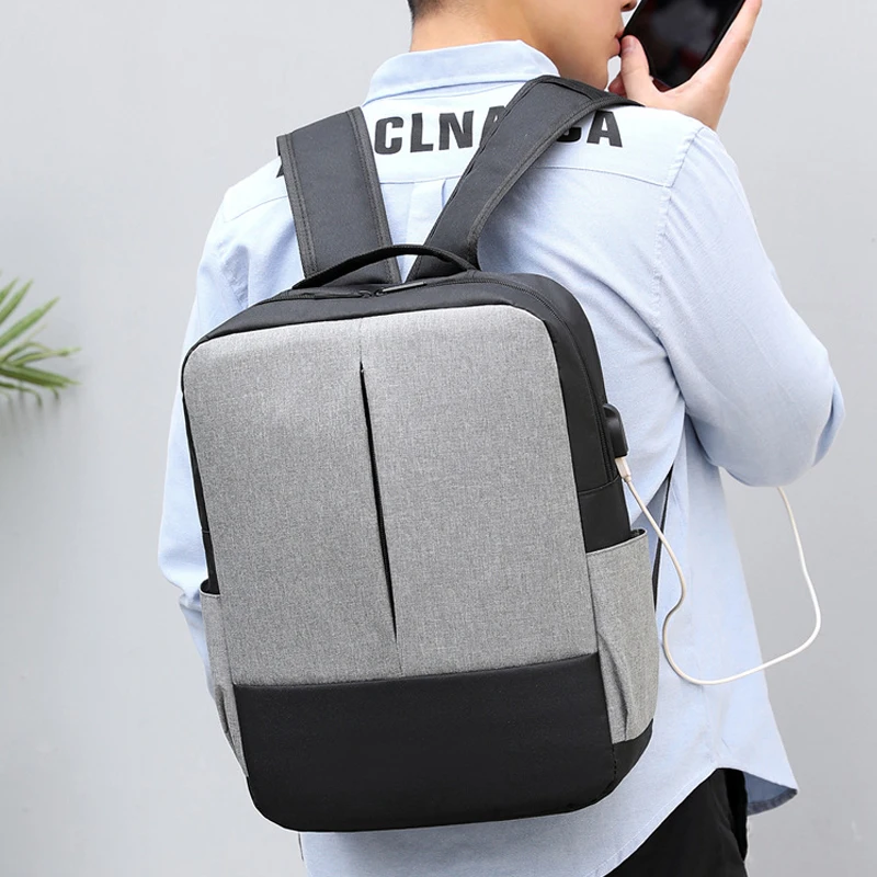 

Unisex Leisure Travel Student School Bag for Teenager Girls Simple Fashion Schoolbag Large Capacity USB Charging Backpack 2020