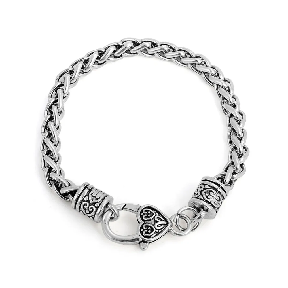 Fishhook античный 6 мм толщиной 200 длинная пшеничная цепочка очаровательные браслеты