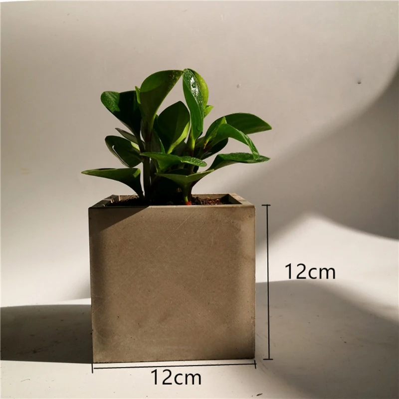 

Large 12cm Square Concrete Flower Pot Silicone Mold Succulent Planter Silicone Mold Homemade Succulent Plant Pot Molds