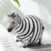cartoon fat zebra model statue modern art resin craft home decor animal figurines ornaments room desk decoration accessories