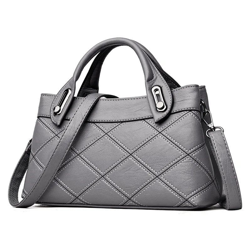 Сумка тоут женская клетчатая модный саквояж на плечо мессенджер из мягкой