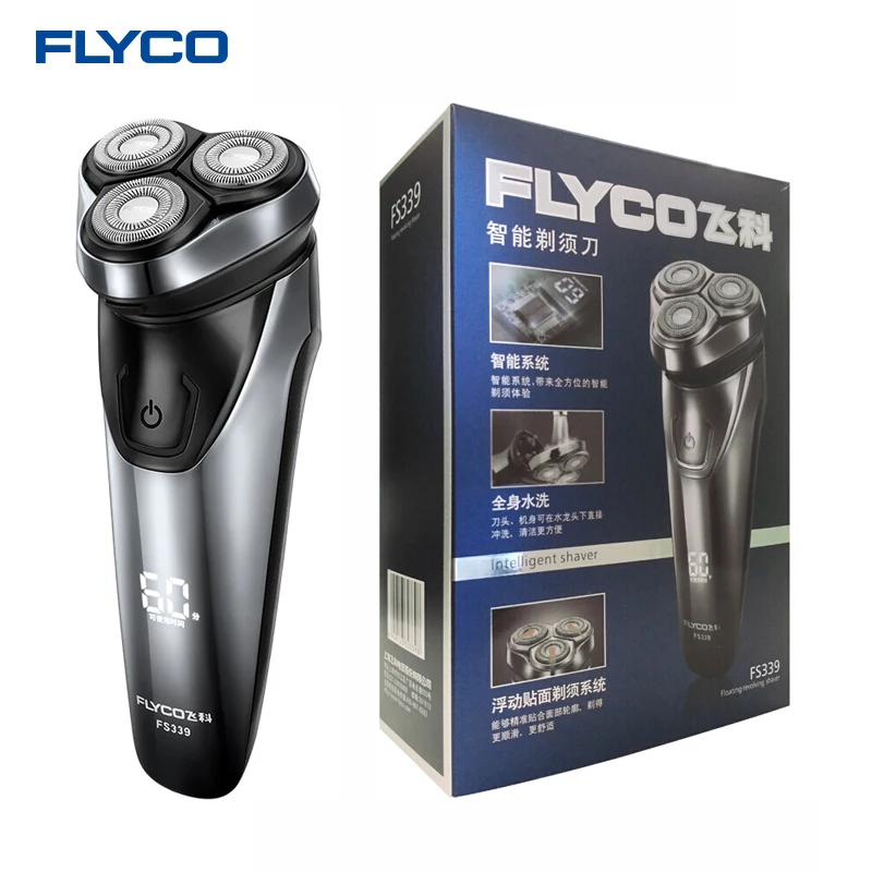 Электробритва Flyco FS339 100% оригинал электрическая бритва IPX7 водонепроницаемая 1 час