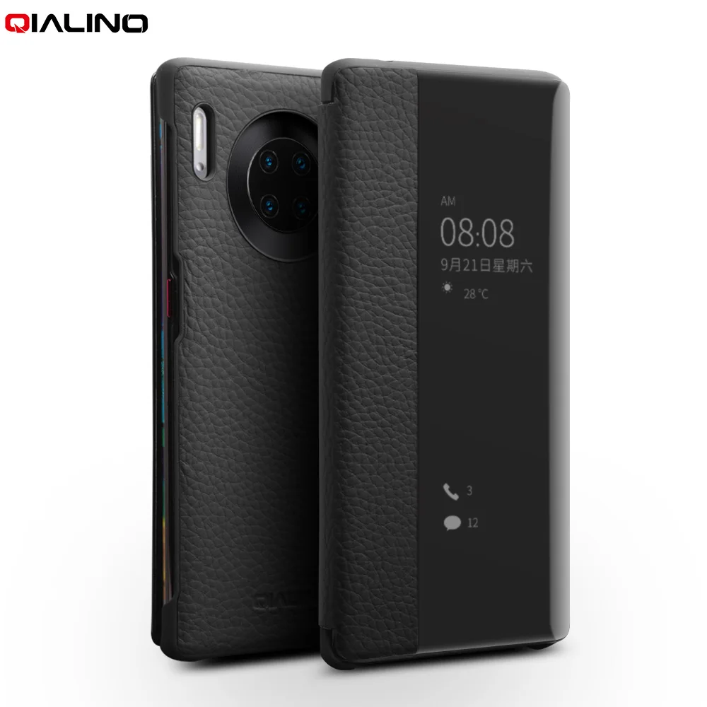 

Чехол Qialino из натуральной кожи для Huawei Mate 30 Pro, роскошный Ультратонкий флип-чехол с окошком для экрана для Huawei Mate 30