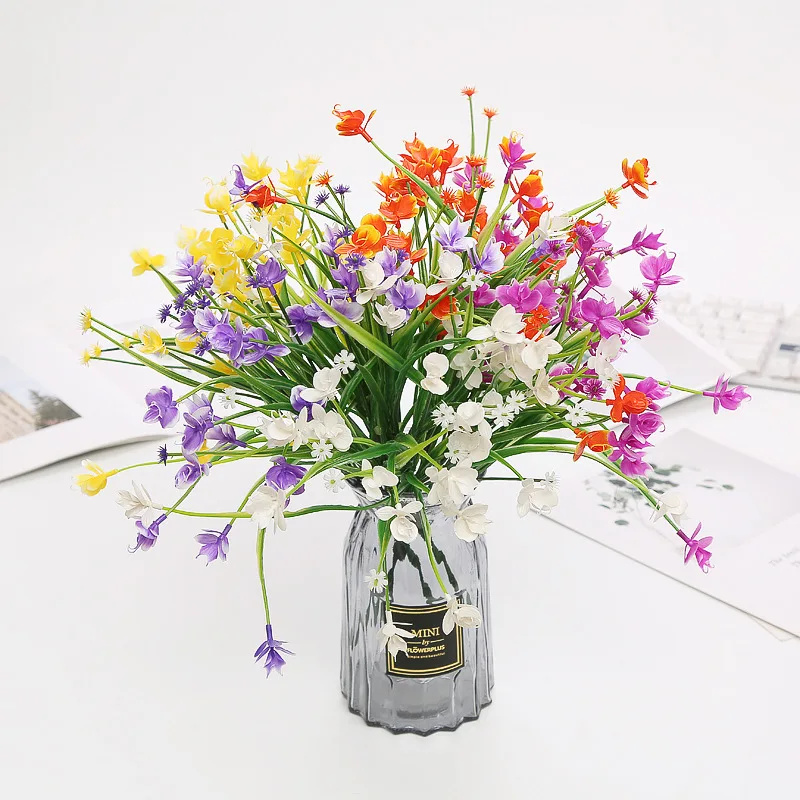 Искусственные пластиковые цветы бабочки Орхидея букет сделай сам венок в горшке