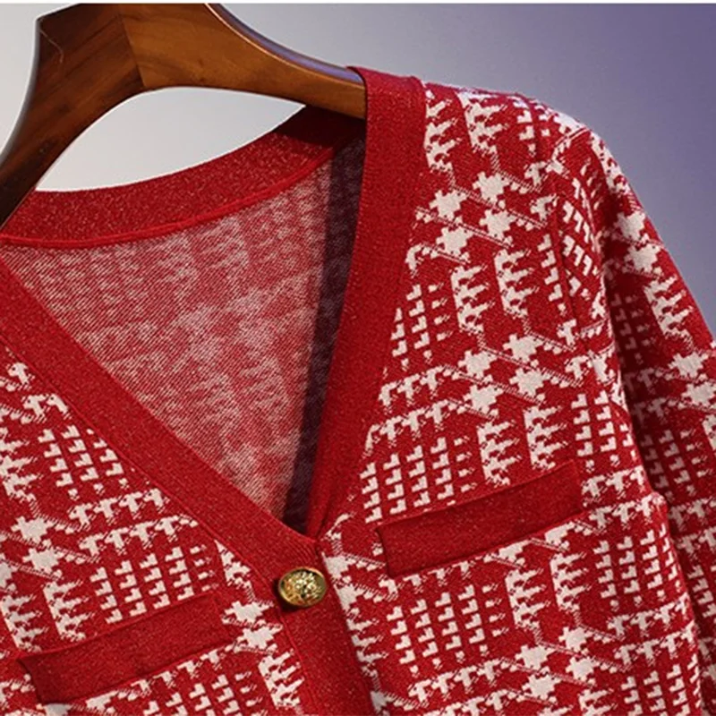 Женское твидовое платье в шотландскую клетку черное или красное элегантное