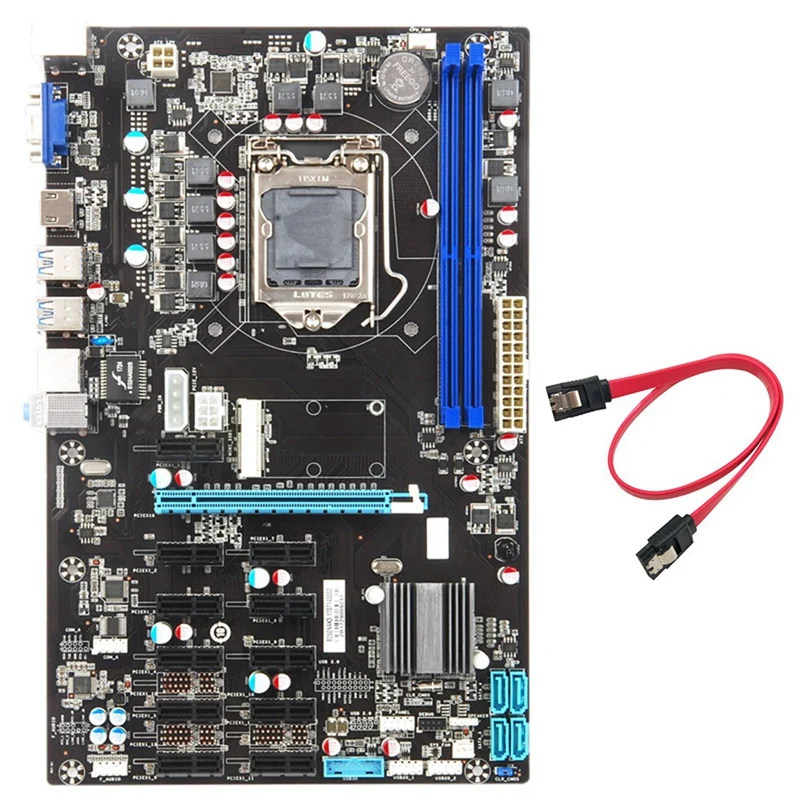 B250 BTC Mining Motherboard LGA 1151 Socket Support DDR4 DIMMs 2400/2133 MHz 12 PCIE for ETH | Компьютеры и офис