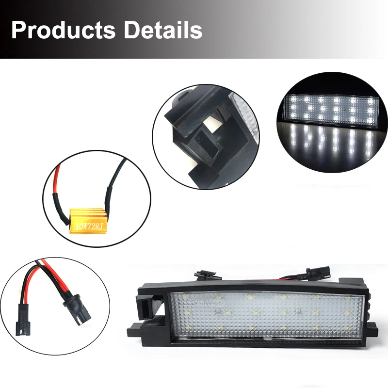 2 шт. без ошибок светодиодный светильник для номерного знака автомобиля лампы Toyota