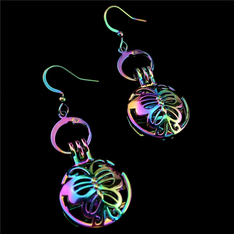 В богемном стиле с аппликацией в виде животного лошади бабочка медальон Серьги